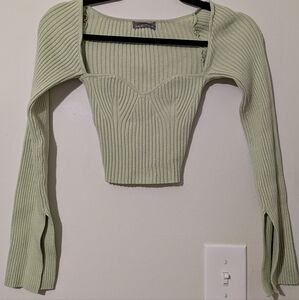 Urban Outfitters Light Green Ribbed Crop Top